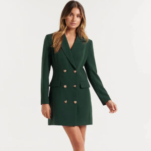 Solid Color Casual Double Breasted Mid-length Suit