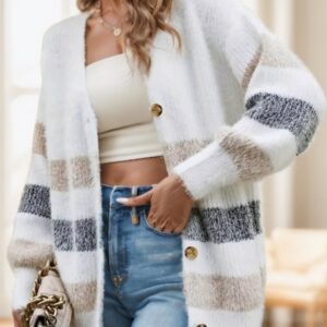 Women's French Stripe Cardigan