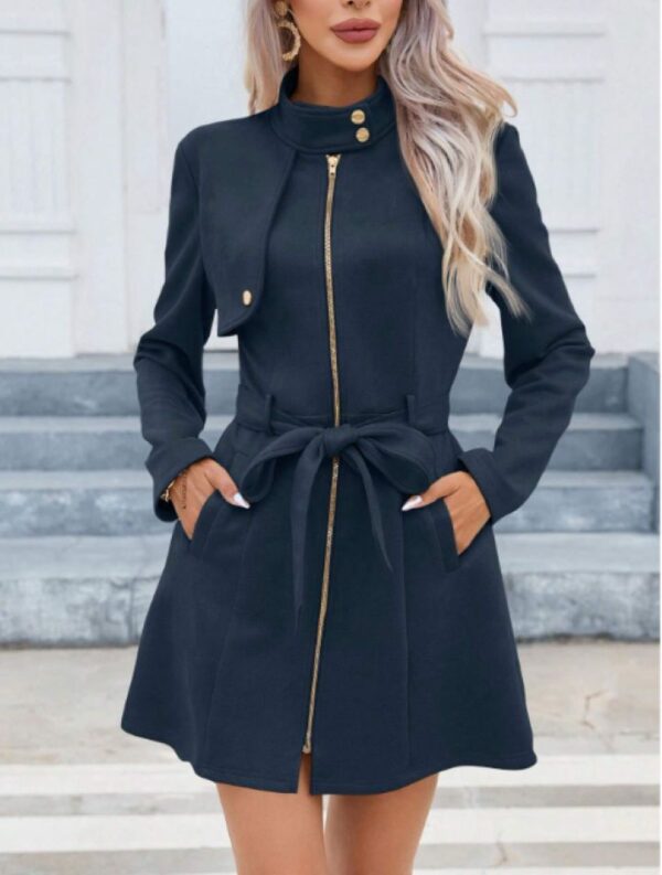 Autumn And Winter Simplicity Double Breasted Lapel Fashion New Green Waist-tight Temperament Women's Short Jacket - Image 7