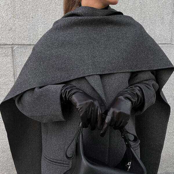 Arrival Of Scarf Collar Woolen Coat - Image 4