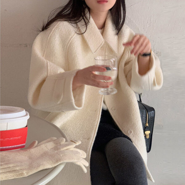 All-matching Long Sleeve Woolen Coat Outerwear Women - Image 4