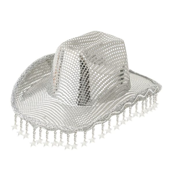 Western Cowboy Hat Sequined Tassel XINGX Design Floppy Hat - Image 7