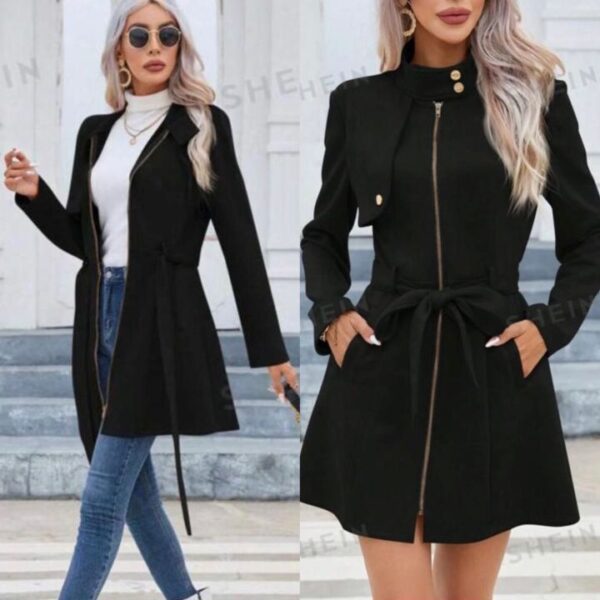 Autumn And Winter Simplicity Double Breasted Lapel Fashion New Green Waist-tight Temperament Women's Short Jacket - Image 5