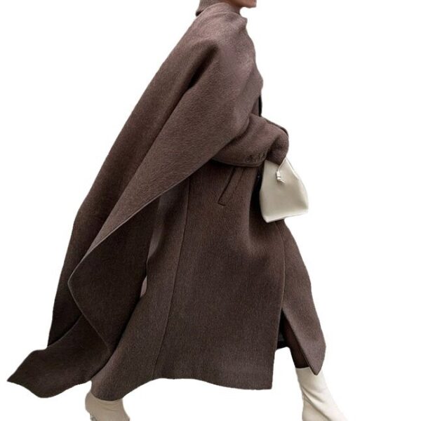Arrival Of Scarf Collar Woolen Coat - Image 5