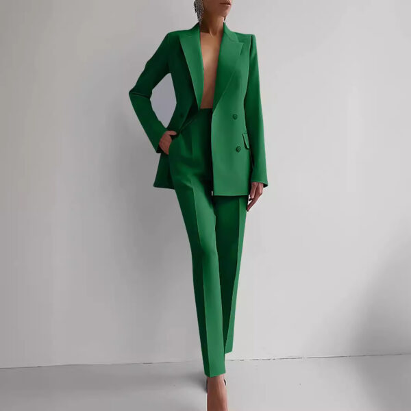 Casual Suits Fashion Long Sleeve Single-breasted Jacket Top And Slim Fit Trousers Women's Business Suits - Image 10
