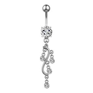 S-shaped Zircon Belly Button Ring Belly Button Nail Piercing Jewelry
