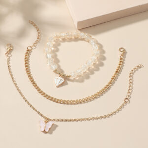 Three-piece Women's Multi-layer Acrylic Butterfly Jewelry